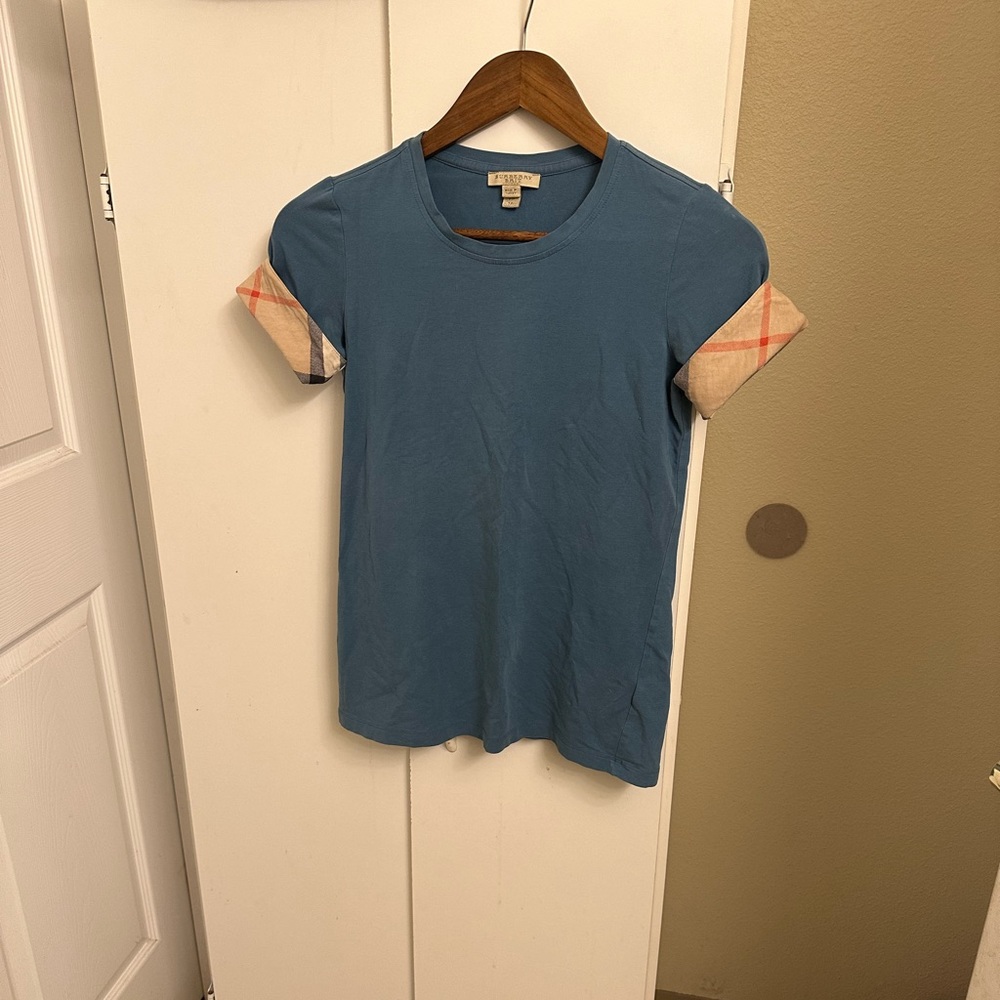 Burberry Brit check blue short sleeve t-shirt size XS